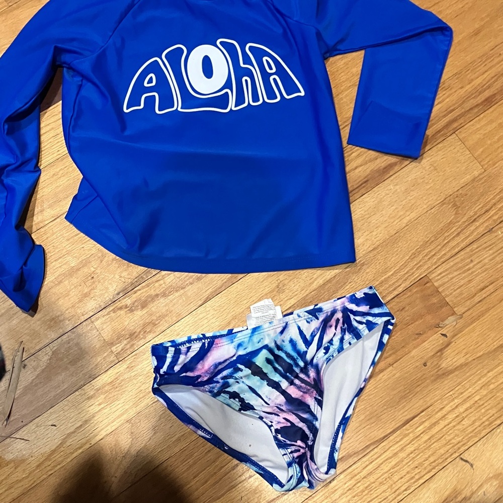 ALOHAS Kids Blue Rashguard Set - Picture 2 of 2